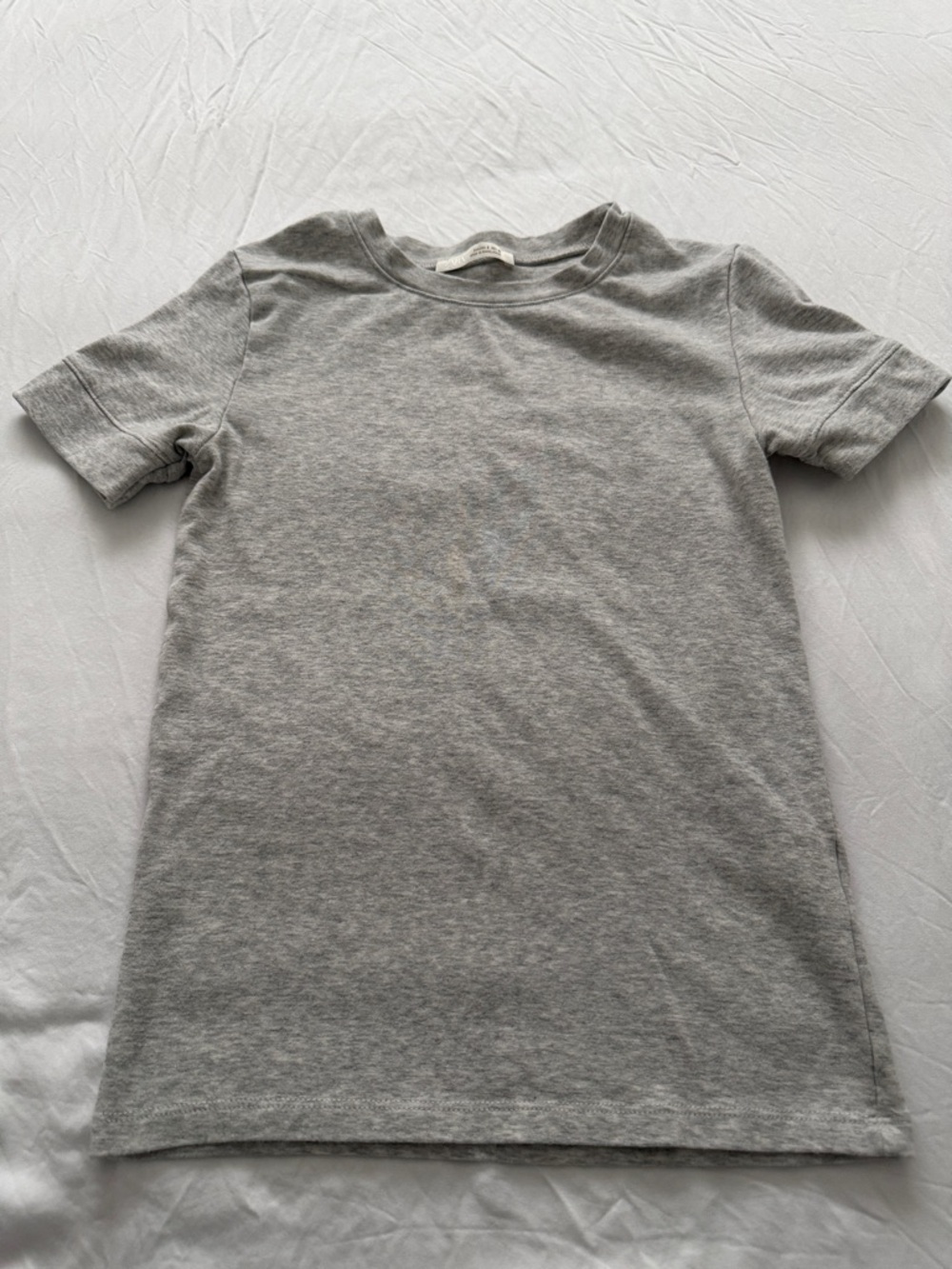 Zara Heather Gray Short Sleeve Crew Tee